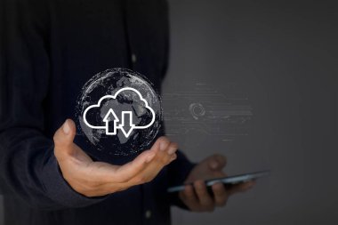 Bulut hesaplama el bulutu teknoloji veri depolama gösterir