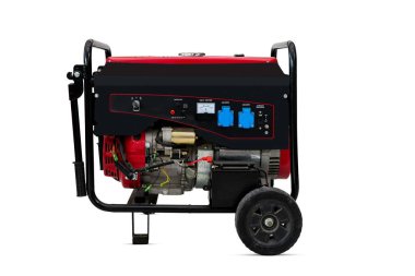 Taşınabilir elektrik jeneratörü beyazda izole edildi