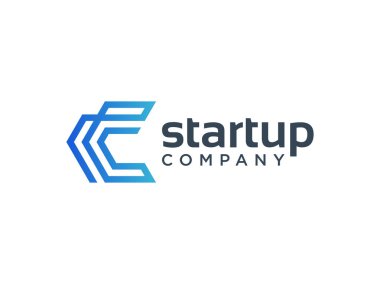 C harfi vektör çizgisi logo tasarımı. Yaratıcı minimalizm logosu simgesi