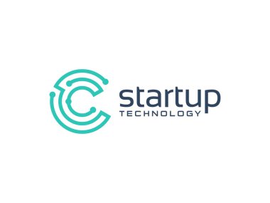 C harfi vektör çizgisi logo tasarımı. Yaratıcı minimalizm logosu simgesi