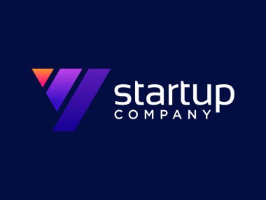 Modern Soyut Basit Harf Y Şekli Logo Tasarım Şablonu