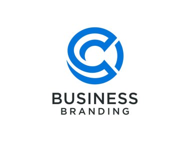 Soyut C harfi logosu. Mavi Geometrik Origami Biçimi Beyaz Arkaplanda izole edildi. İş ve Marka Logoları için kullanılabilir. Düz Vektör Logo Tasarım Şablonu Elemanı