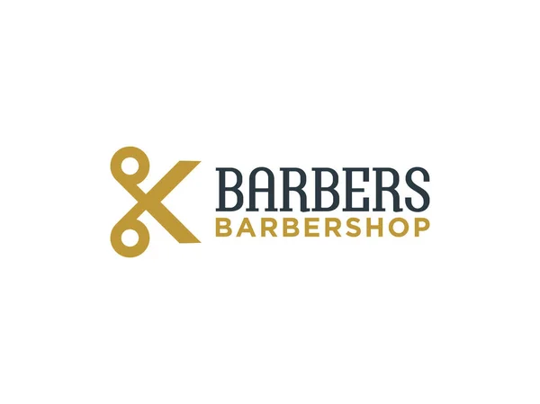 Barbershop Simple Minimalist Logo Design Elegant Ornament — Stock Vector