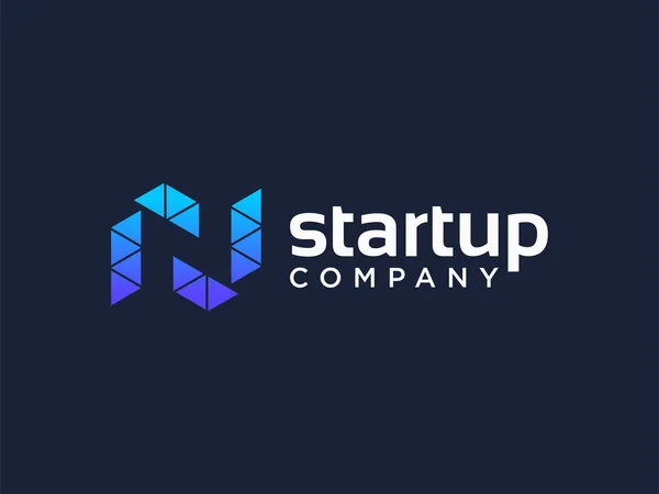 Αφηρημένο Αρχικό Γράμμα Logo Μπορεί Χρησιμοποιηθεί Για Business Technology Logos — Διανυσματικό Αρχείο