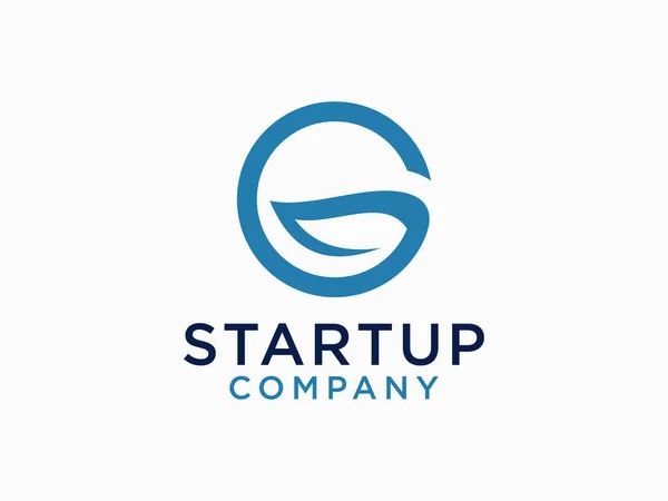 Carta Inicial Logo Blue Circle Shape Origami Estilo Isolado Fundo —  Vetores de Stock
