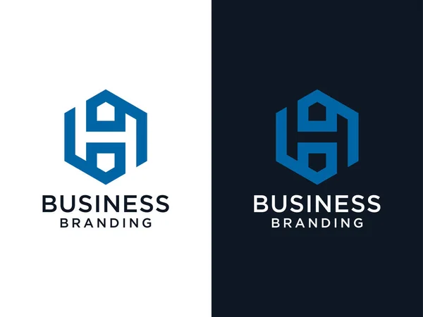 Résumé Lettre Initiale Logo Forme Géométrique Bleue Origami Style Isolé — Image vectorielle