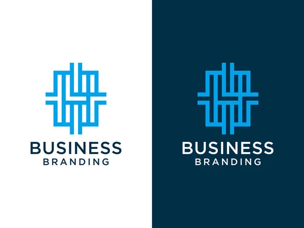 首字母H标志 蓝色几何形状的Origami风格孤立于白色背景 适用于商务和品牌标识 平面矢量标志设计模板元件 — 图库矢量图片