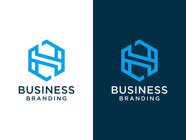Letra Inicial Abstrata Logo Azul Geométrico Forma Origami Estilo Isolado — Vetor de Stock