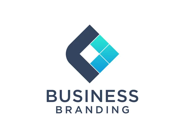 Abstract Letra Inicial Logo Gradiente Linha Circular Isolada Fundo Branco — Vetor de Stock