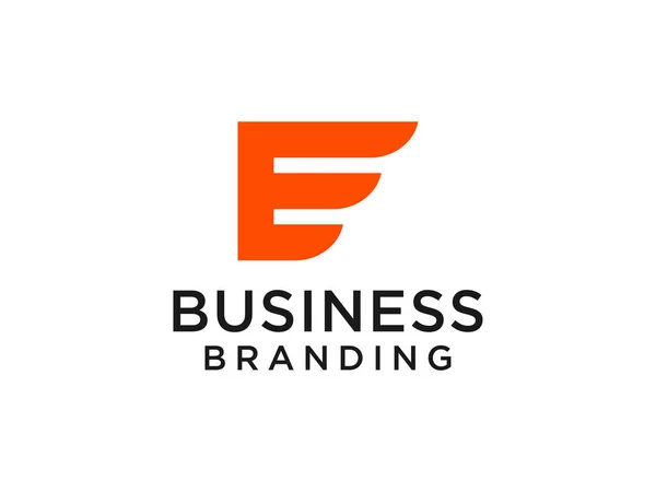 首字母E标志 橙色形状的奥里加米风格孤立在白色背景 适用于商务和品牌标识 平面矢量标志设计模板元件 — 图库矢量图片