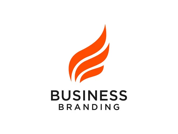首字母E标志 橙色形状的奥里加米风格孤立在白色背景 适用于商务和品牌标识 平面矢量标志设计模板元件 — 图库矢量图片