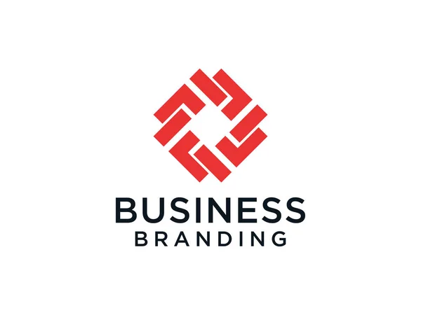Letra Inicial Logo Forma Geométrica Vermelha Origami Estilo Isolado Fundo — Vetor de Stock
