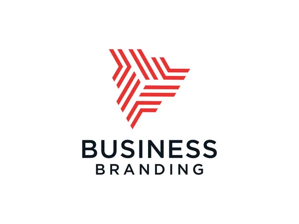 頭文字Fロゴ 赤幾何学的形状白い背景に孤立した折り紙スタイル ビジネスロゴおよびブランディングロゴに使用できます フラットベクトルロゴデザインテンプレート要素 — ストックベクタ