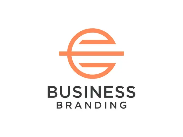 Abstract Letra Inicial Logo Orange Line Style Isolado Fundo Branco — Vetor de Stock