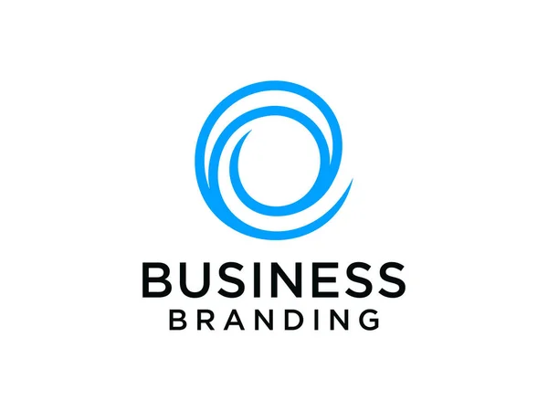 概要頭文字Oロゴ 青い丸波スタイル ビジネスおよびテクノロジーのロゴに使用できます フラットベクトルロゴデザインテンプレート要素 — ストックベクタ