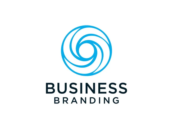 Анотація Початкової Літери Logo Сині Кругові Хвилі Використовується Бізнес Технологічних — стоковий вектор