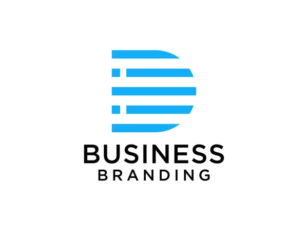 Carta Inicial Azul Logo Concept Design Elemento Modelo Isolado Fundo — Vetor de Stock