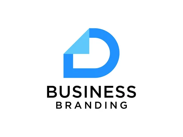 Carta Inicial Azul Logo Concept Design Elemento Modelo Isolado Fundo — Vetor de Stock