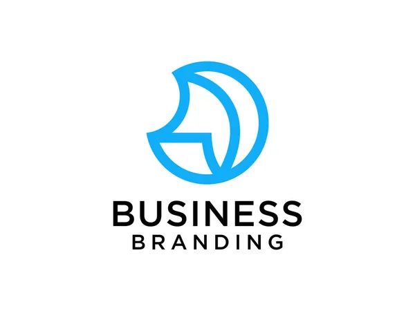 Lettera Iniziale Blu Logo Concept Design Template Element Isolato Sfondo — Vettoriale Stock