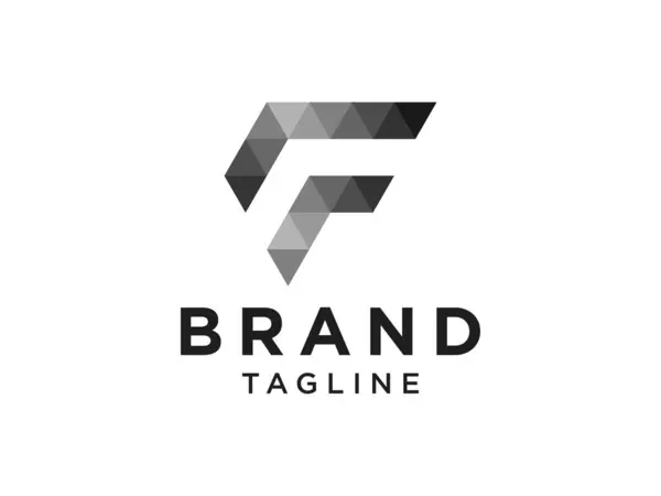 Résumé Lettre Initiale Logo Black Line Style Arrondi Isolé Sur — Image vectorielle