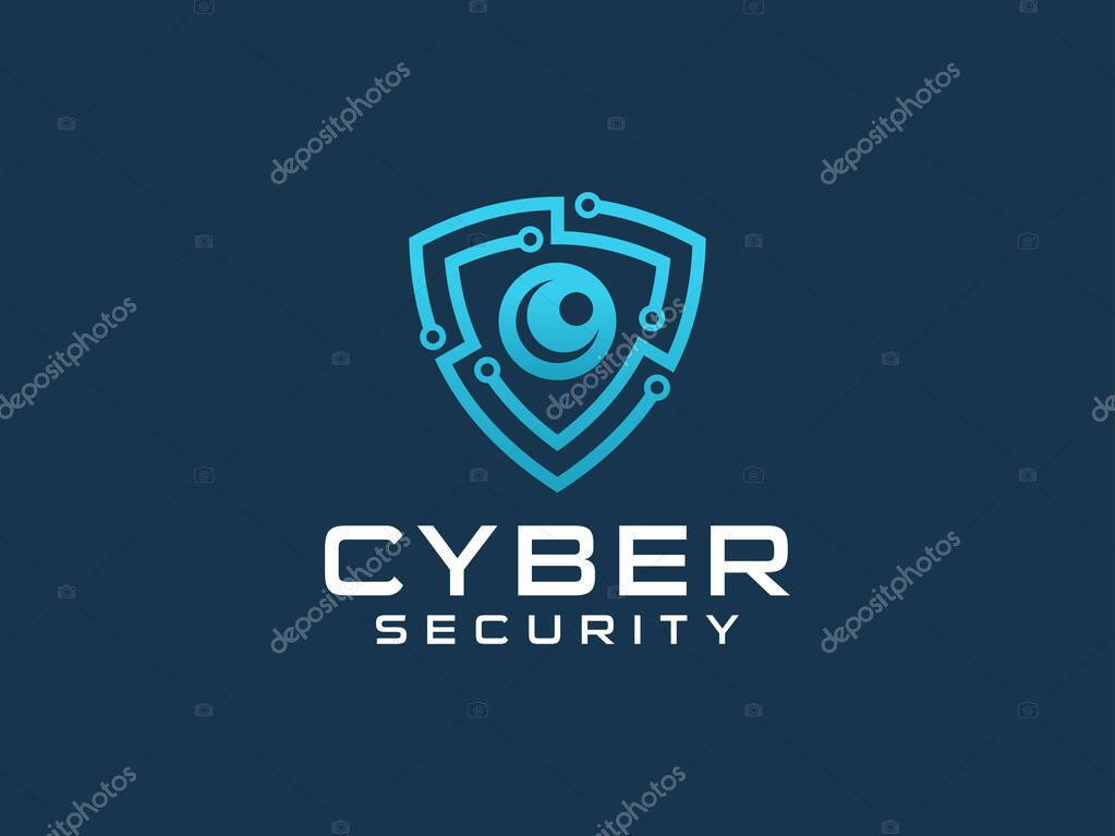 Security logo technology for your company, shield logo for security data.