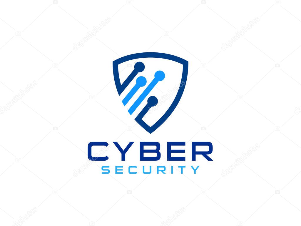 Security logo technology for your company, shield logo for security data.