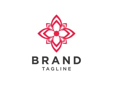 Soyut Yıldız Çiçeği Logosu. Doğa, Salon, Spa, Kozmetik ve Güzellik Logoları için kullanılabilir. Düz Vektör Logo Tasarım Şablonu Elemanı