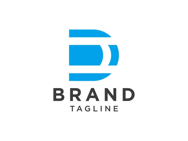 Abstraktní Počáteční Písmeno Logo Modrý Tvar Izolovaný Bílém Pozadí Použitelné — Stockový vektor