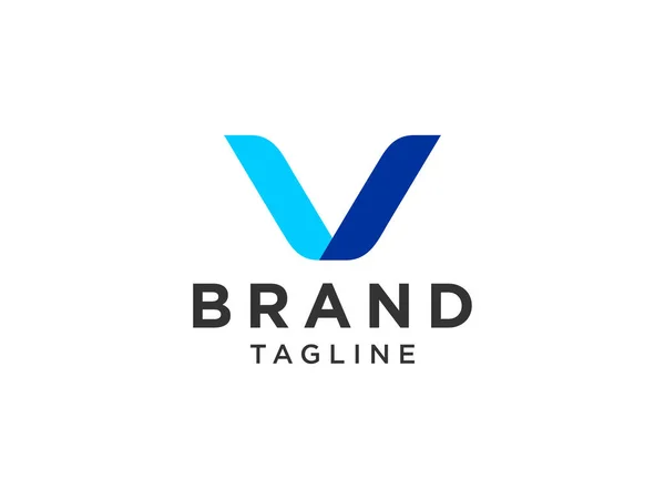 Logotipo Inicial Abstracto Letra Azul Lineal Redondeado Con Combinación Icono — Archivo Imágenes Vectoriales
