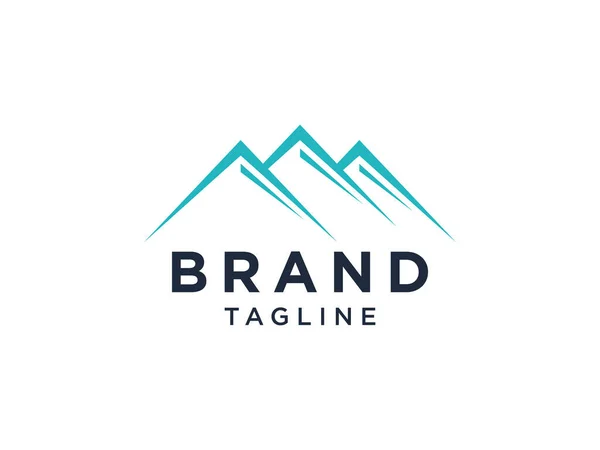 Outline Abstract Mountain Logo Flat Line Vector Logo Design Template — Stock Vector