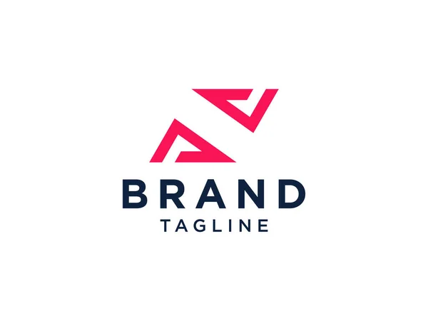 Abstract Letra Inicial Logo Red Geometric Line Style Isolado Fundo —  Vetores de Stock
