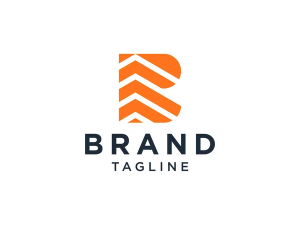Résumé Lettre Initiale Logo Orange Forme Lettre Avec Espace Négatif — Image vectorielle