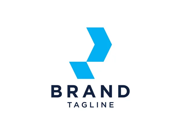 Initial Letter Logo Blaue Kreislinie Isoliert Auf Weißem Hintergrund Verwendbar — Stockvektor