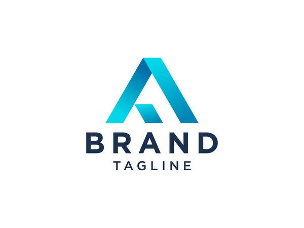 Lettre Initiale Logo Style Contour Arrondi Isolé Sur Fond Blanc — Image vectorielle