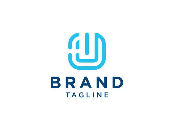 Résumé Lettre Initiale Logo Forme Bleue Style Linéaire Isolé Sur — Image vectorielle