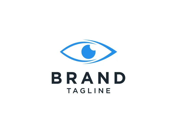 Logotipo Olho Peixe Abstrato Blue Line Art Símbolo Peixe Geométrico —  Vetores de Stock