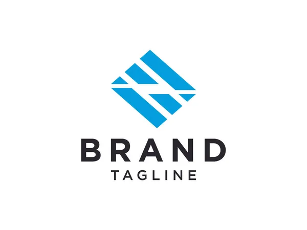 Blue Gradient Letter Logo Rounded Line Linked Flat Vector Logo — Stock Vector