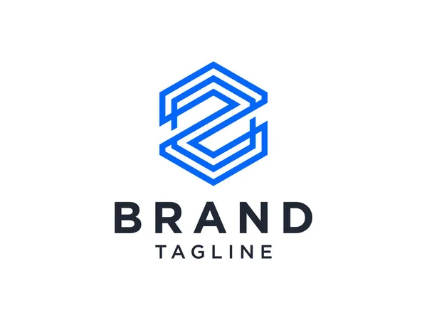 Abstract Letra Inicial Logo Combinação Forma Azul Com Letra Espaço —  Vetores de Stock