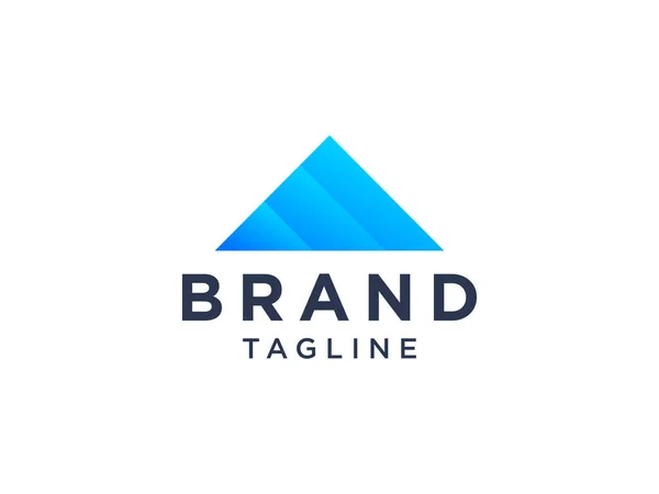 Logo Abstrait Montagne Forme Géométrique Bleue Lettre Initiale Isolée Sur — Image vectorielle