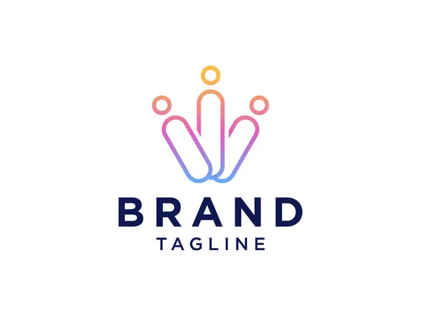 Abstrait People Logo Icône Humaine Colorée Famille Symbole Style Linéaire — Image vectorielle