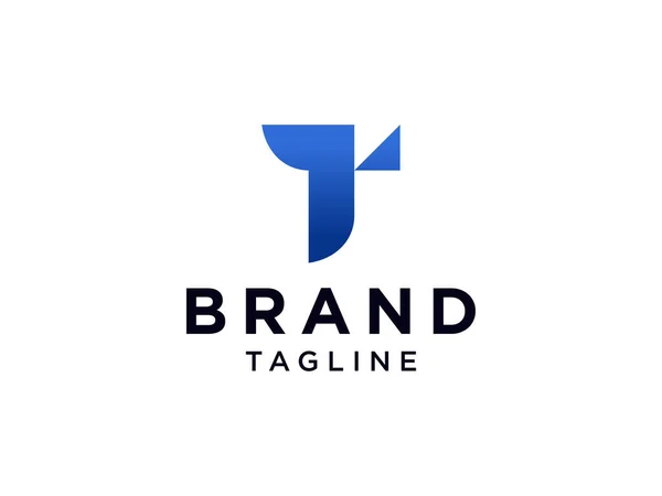 Mavi Harf Logosu Beyaz Arkaplanda Izole Edilmiş Düz Vektör Logo — Stok Vektör