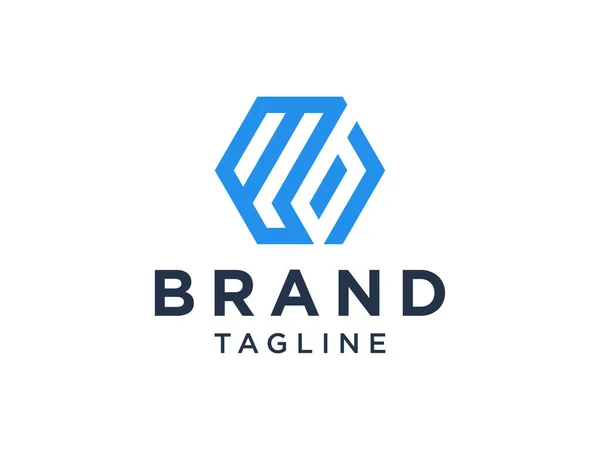 Ligne Hexagonale Lettre Logo Utilisable Pour Les Logos Affaires Immobilier — Image vectorielle