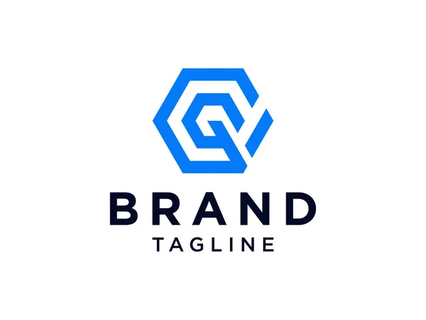 Anfangsbuchstabe Logo Blue Square Shape Enthält Negative Space Isoliert Auf — Stockvektor