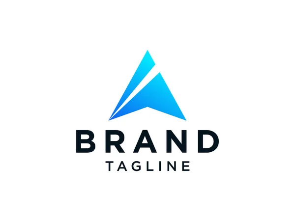 Carta Logotipo Triângulo Geométrico Arredondado Flat Vector Business Logo Design —  Vetores de Stock