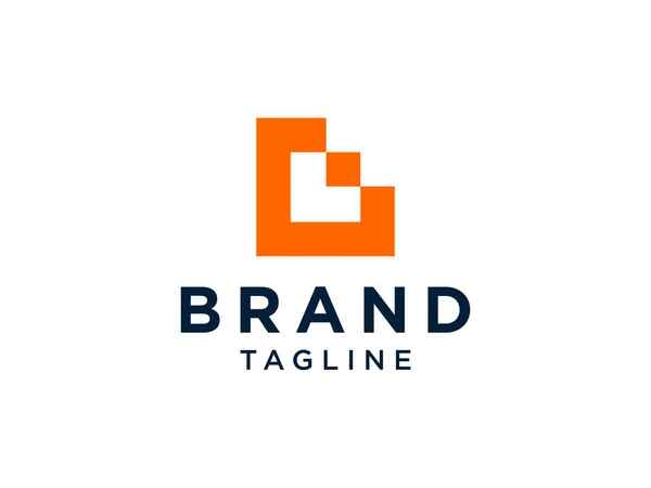 Anfangsbuchstabe Logo Orange Circle Shape Origami Style Isoliert Auf Weißem — Stockvektor