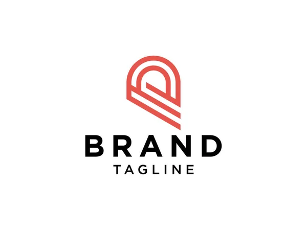 Modernes Initial Letter Logo Rote Geometrische Form Isoliert Auf Weißem — Stockvektor