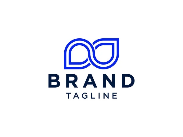 Logo Blue Line Infinity Izolované Bílém Pozadí Plochý Prvek Šablony — Stockový vektor