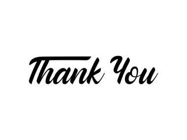 Teşekkürler metin el beyaz arkaplan vektör illüstrasyonunda izole harf çizimi.