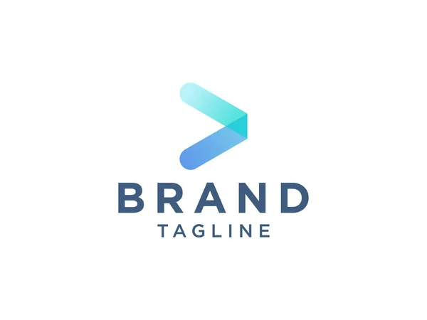 Carta Inicial Logo Carta Azul Forma Com Linha Espaço Negativo —  Vetores de Stock