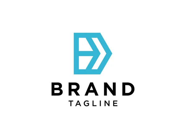 Abstracte Letter Flat Monochrome Vector Logo Bruikbaar Voor Identiteit Branding — Stockvector